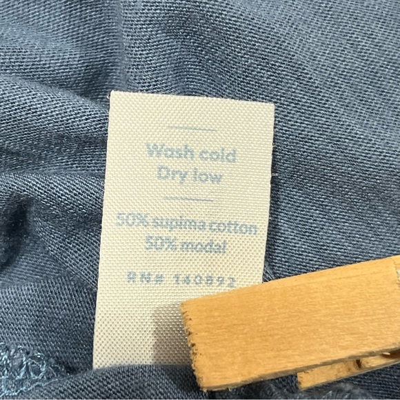 Marine Layer Supima Cotton Modal V-Neck Tee Blue XS Soft Basic - Picture 7 of 8